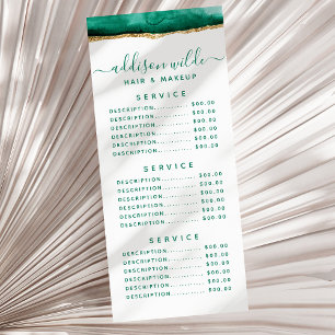 Smaragdgroene En Gouden Waterverf Rack Card Reclamekaart