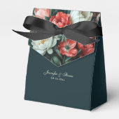 Smaragdgroene en rode tulp bruiloft bedankdoosjes (Voorkant Zijde)