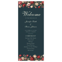 Smaragdgroene en rode tulp bruiloft