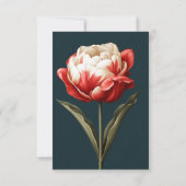 Smaragdgroene en rode tulp bruiloft RSVP kaartje (Achterkant)