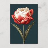 Smaragdgroene en rode tulp trouwkleding informatiekaartje (Achterkant)