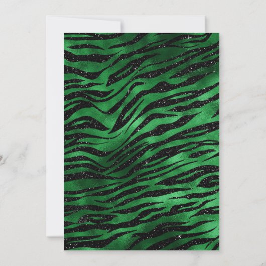 Smaragdgroene en zwarte Glam Bat Mitzvah Kaart (Achterkant)
