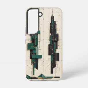 Smaragdgroene en Zwarte Gouden Architecturale Tore Samsung Galaxy Hoesje