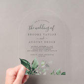Smaragdgroene Eucalyptus Boho Berghuwelijk Acryl Uitnodigingen (Insitu (Draagbaar))