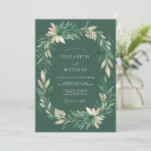Smaragdgroene Eucalyptus Bruiloft Kaart (Staand voorkant)