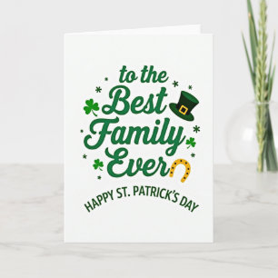 Smaragdgroene familielucky card voor St. Patrick Kaart