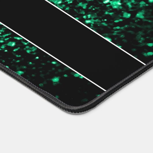 Smaragdgroene faux glitter fonkelt Monogram Bureaumat (Hoek)