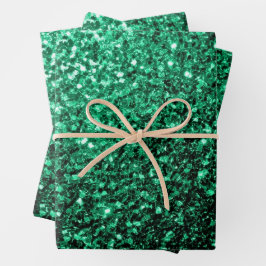 Smaragdgroene faux glitter schittert inpakpapier vel
