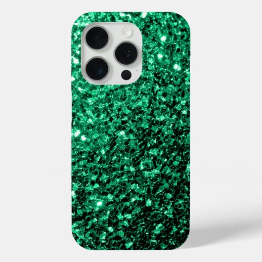 Smaragdgroene faux glitter sprankelt bling Case-Mate iPhone case (Achterkant)