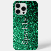 Smaragdgroene faux glitters fonkelen Jouw tekst Case-Mate iPhone Case (Achterkant)