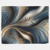 Smaragdgroene Fluistering - Turkoois en Gouden Abs Fleece Deken (Voorkant (Horizontaal))