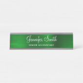 Smaragdgroene Folie Bureau Naambordje (Voorkant)
