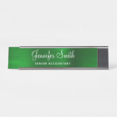 Smaragdgroene Folie Bureau Naambordje (Voorkant)