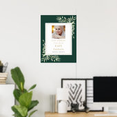 Smaragdgroene Foto-herdenkingstekens Poster (Thuiskantoor)