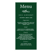 Smaragdgroene foto leuke weetjes verjaardagsmenu k reclamekaart (Voorkant)