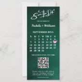 Smaragdgroene FOTO QR-code Agenda Save The Date (Voorkant)