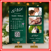 Smaragdgroene FOTO QR-code Agenda Save The Date
