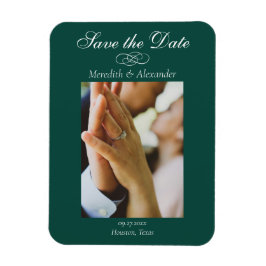 Smaragdgroene foto Save the Date Magnet Magneet