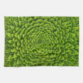 Smaragdgroene Fractale Bloei Theedoek (Horizontaal)
