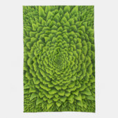 Smaragdgroene Fractale Bloei Theedoek (Verticaal)