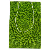 Smaragdgroene Fractale Bloem Medium Cadeauzakje (Achterkant)
