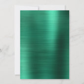 Smaragdgroene Geborstelde Metalen Scriptie Bruilof Kaart (Achterkant)