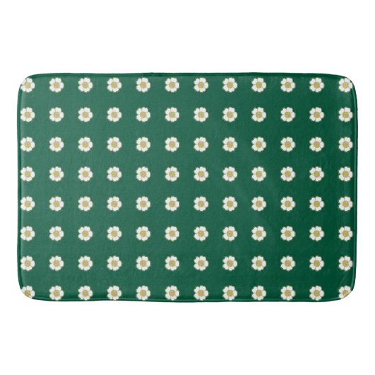 smaragdgroene gele en witte Buttercup Flowers Badmat (Voorkant)