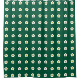 smaragdgroene gele en witte Buttercup Flowers Douchegordijn