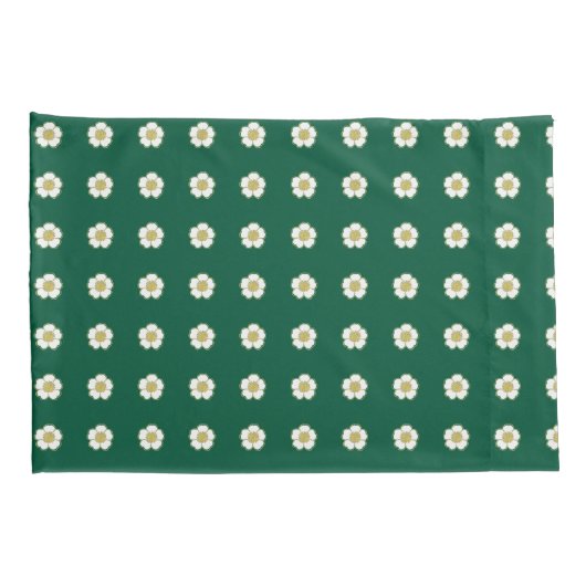 smaragdgroene gele en witte Buttercup Flowers Kussensloop (Achterkant-Rechts)