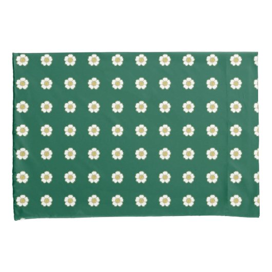 smaragdgroene gele en witte Buttercup Flowers Kussensloop (Voorkant-Rechts)