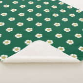 smaragdgroene gele en witte Buttercup Flowers Sherpa Deken (3/4)