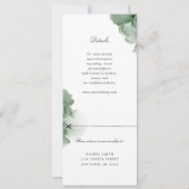 smaragdgroene geode trouwuitnodiging met aangehech kaart (Achterkant)