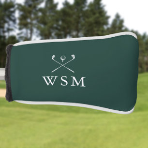 Smaragdgroene gepersonaliseerde monogram golfclubs golfheadcover