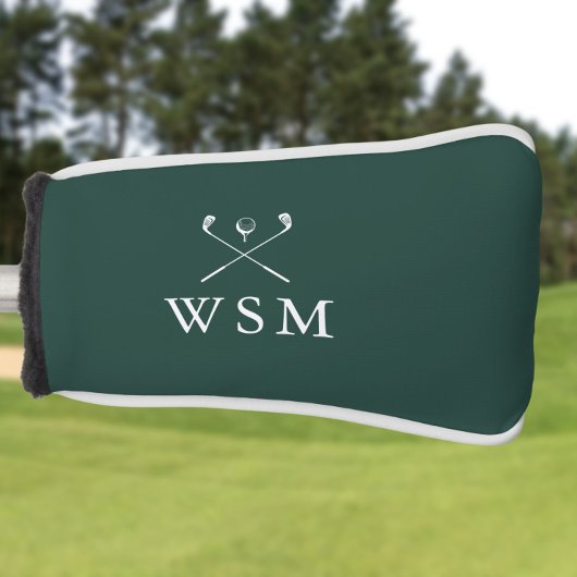 Smaragdgroene gepersonaliseerde monogram golfclubs golfheadcover