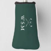 Smaragdgroene gepersonaliseerde monogram golfclubs golfheadcover (Draai 90)