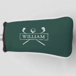 Smaragdgroene gepersonaliseerde naamclubs en bal golfheadcover