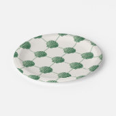 Smaragdgroene geschilderde kustzeeschelpen checker papieren bordje (Gekanteld)