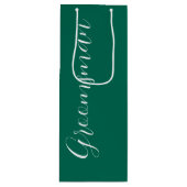 Smaragdgroene gestileerde script bruidsjonker wijn cadeautas (Voorkant)