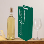 Smaragdgroene gestileerde script bruidsjonker wijn cadeautas