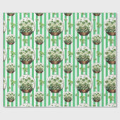 Smaragdgroene gestreepte malse klaver St. Patrick- Cadeaupapier (Vlak)