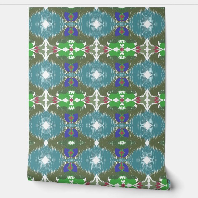Smaragdgroene Getijde Kaleidoscoop Behang (Afrollen)