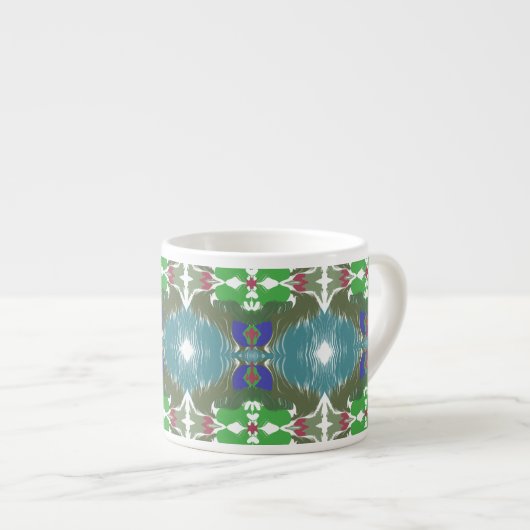 Smaragdgroene Getijde Kaleidoscoop Espresso Kop (Voorkant rechts)