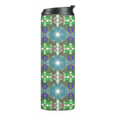 Smaragdgroene Getijde Kaleidoscoop Thermosbeker (Gedraaid links)