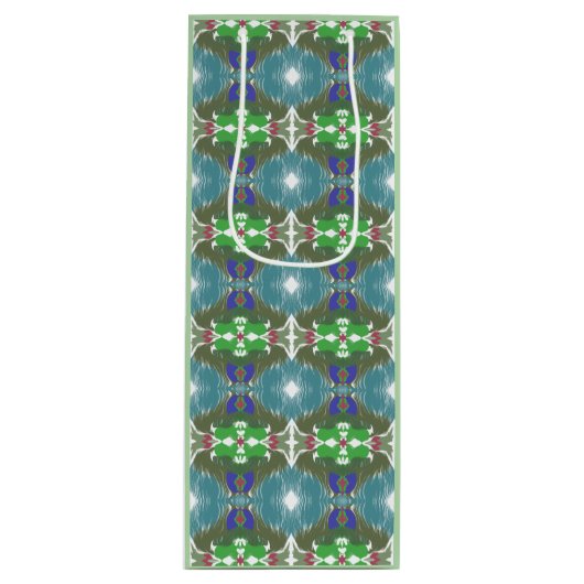 Smaragdgroene Getijde Kaleidoscoop Wijn Cadeautas (Voorkant)