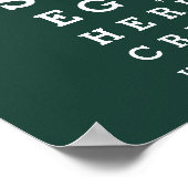 Smaragdgroene gezichtskaart aangepaste boodschap  poster (Hoek)