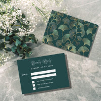 Smaragdgroene ginkgo verlaat trouwreactie RSVP