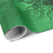 Smaragdgroene Glam Damast Patroon Cadeaupapier (Rol Hoek)