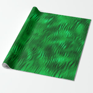 Smaragdgroene glam dierprint cadeaupapier