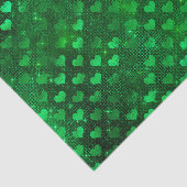 Smaragdgroene Glam Harten Patroon Tissuepapier (Detail)
