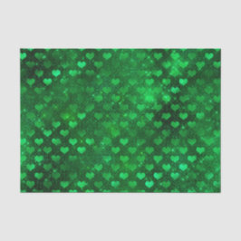 Smaragdgroene Glam Harten Patroon Tissuepapier